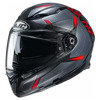 Foto: Motorhelm , F70 Dever Grijs-Rood