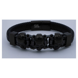 Foto: Black braided motto bracelet (7)