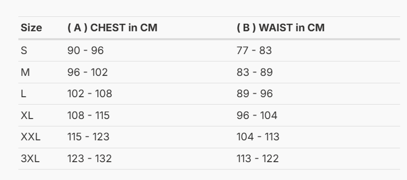 Foto: Size chart REV'IT!