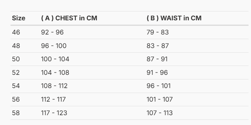 Foto: Size chart REV'IT!