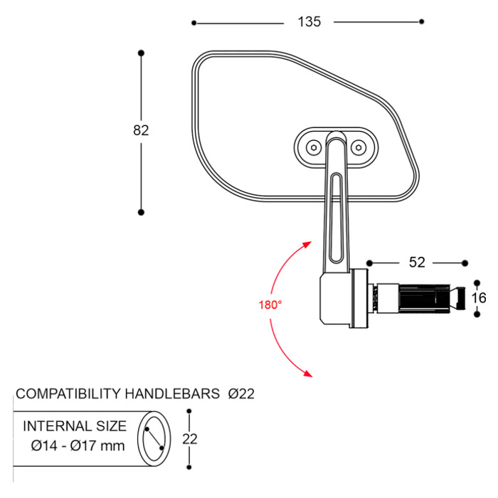 Foto: Skin-z Bar End B-lux Spiegels (set)