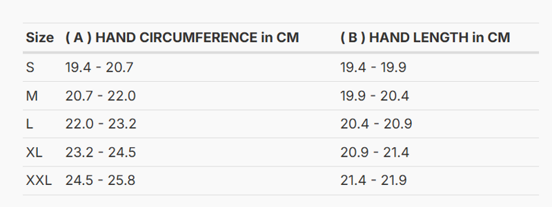 Foto: Size chart REV'IT!